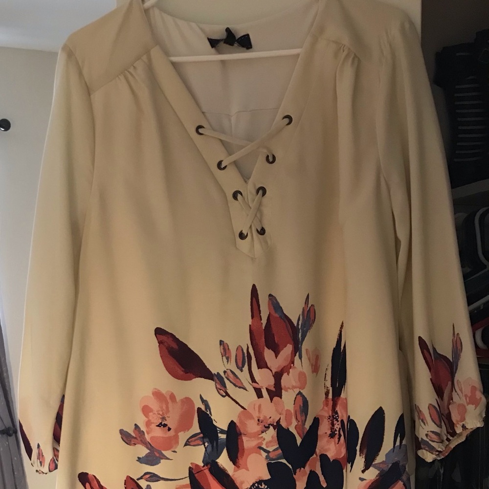 Lux II White Dress with Flower Print